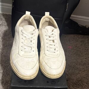 MCM Cream Logo Sneakers